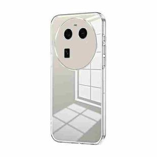 For OPPO Find X6 Transparent Plating Fine Hole Phone Case(Transparent)