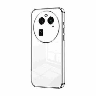 For OPPO Find X6 Transparent Plating Fine Hole Phone Case(Silver)