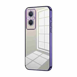 For OPPO Reno7 Z 5G / F21 Pro 5G Transparent Plating Fine Hole Phone Case(Purple)