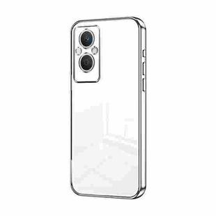 For OPPO Reno7 Z 5G / F21 Pro 5G Transparent Plating Fine Hole Phone Case(Silver)