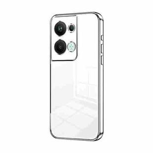 For OPPO Reno9 Pro+ Transparent Plating Fine Hole Phone Case(Silver)