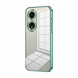 For OPPO A1 Pro Transparent Plating Fine Hole Phone Case(Green)