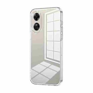 For OPPO A17 / A17K Transparent Plating Fine Hole Phone Case(Transparent)