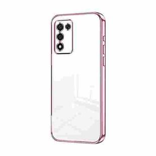 For OPPO K9s / K10 Energy Transparent Plating Fine Hole Phone Case(Pink)