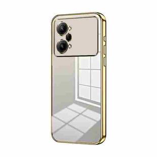 For OPPO K10 Pro Transparent Plating Fine Hole Phone Case(Gold)