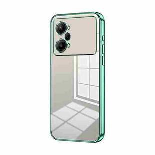 For OPPO K10 Pro Transparent Plating Fine Hole Phone Case(Green)