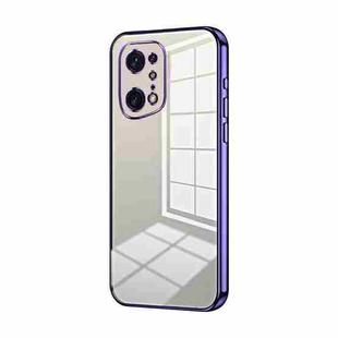 For OPPO Find X5 Pro Transparent Plating Fine Hole Phone Case(Purple)