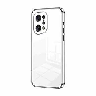 For OPPO Find X5 Transparent Plating Fine Hole Phone Case(Silver)