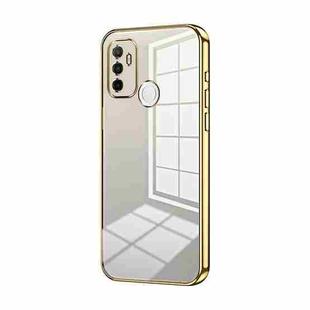 For OPPO A53 2020 / A32 / A11s  Transparent Plating Fine Hole Phone Case(Gold)