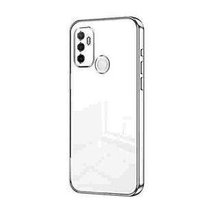 For OPPO A53 2020 / A32 / A11s  Transparent Plating Fine Hole Phone Case(Silver)
