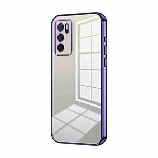 For OPPO A16 / A16s / A54s Transparent Plating Fine Hole Phone Case(Purple)