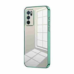 For OPPO A16 / A16s / A54s Transparent Plating Fine Hole Phone Case(Green)