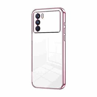 For OPPO K9 Pro Transparent Plating Fine Hole Phone Case(Pink)