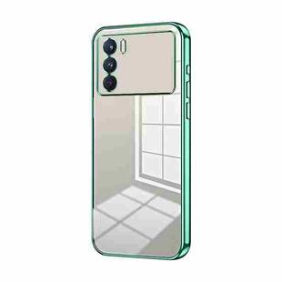 For OPPO K9 Pro Transparent Plating Fine Hole Phone Case(Green)