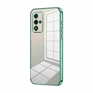 For OPPO A93s 5G Transparent Plating Fine Hole Phone Case(Green)