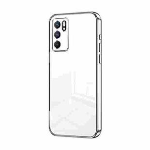 For OPPO Reno6 Indian / Malay Transparent Plating Fine Hole Phone Case(Silver)