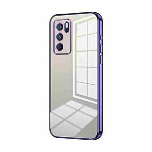 For OPPO Reno6 Pro Indian  Transparent Plating Fine Hole Phone Case(Purple)