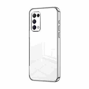 For OPPO Reno5 4G/5G / Reno5 K Transparent Plating Fine Hole Phone Case(Silver)