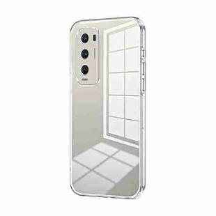 For OPPO Reno5 Pro+ Transparent Plating Fine Hole Phone Case(Transparent)