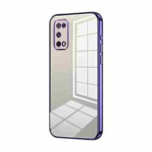 For OPPO K7x / Realme V5 5G Transparent Plating Fine Hole Phone Case(Purple)