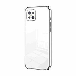 For OPPO A92s / Reno4 Z 5G Transparent Plating Fine Hole Phone Case(Silver)