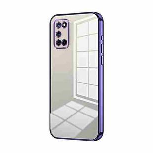 For OPPO A52 / A72 / A92 Transparent Plating Fine Hole Phone Case(Purple)