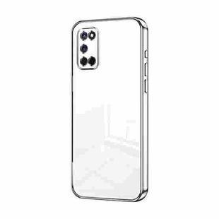 For OPPO A52 / A72 / A92 Transparent Plating Fine Hole Phone Case(Silver)