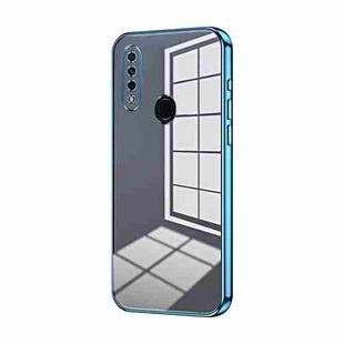For OPPO A8 / A31 2020 Transparent Plating Fine Hole Phone Case(Blue)