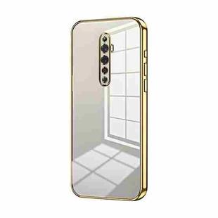 For OPPO Reno2 Z / Reno2 F Transparent Plating Fine Hole Phone Case(Gold)