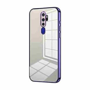 For OPPO A11x / A9 2020 Transparent Plating Fine Hole Phone Case(Purple)