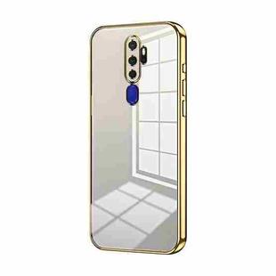 For OPPO A11x / A9 2020 Transparent Plating Fine Hole Phone Case(Gold)