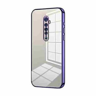 For OPPO Reno2 Transparent Plating Fine Hole Phone Case(Purple)