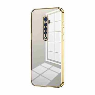 For OPPO Reno2 Transparent Plating Fine Hole Phone Case(Gold)