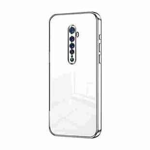 For OPPO Reno2 Transparent Plating Fine Hole Phone Case(Silver)