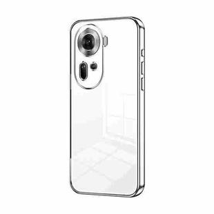 For OPPO Reno11 Global Transparent Plating Fine Hole Phone Case(Silver)