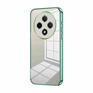 For OPPO A3 Pro Transparent Plating Fine Hole Phone Case(Green)