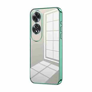 For OPPO A60 Transparent Plating Fine Hole Phone Case(Green)