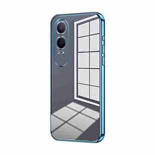 For OPPO K12x Transparent Plating Fine Hole Phone Case(Blue)