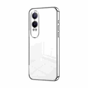 For OPPO K12x Transparent Plating Fine Hole Phone Case(Silver)