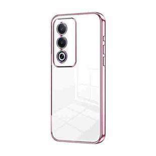 For OPPO A3 Pro Global Transparent Plating Fine Hole Phone Case(Pink)