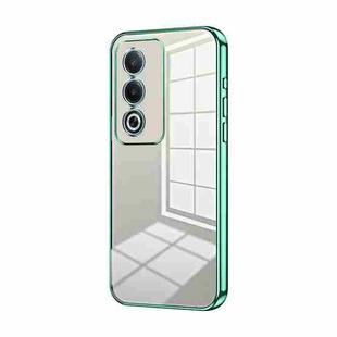 For OPPO A3 Pro Global Transparent Plating Fine Hole Phone Case(Green)