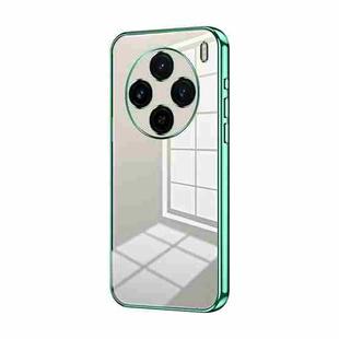 For vivo X100 Transparent Plating Fine Hole Phone Case(Green)