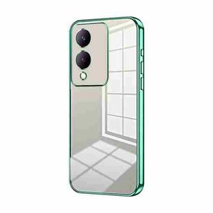 For vivo Y17s Transparent Plating Fine Hole Phone Case(Green)