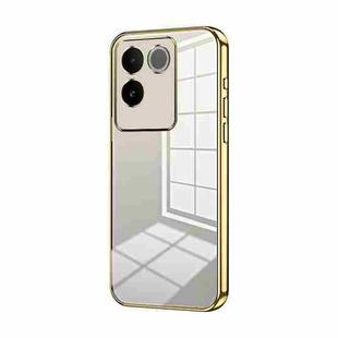 For vivo S17e / iQOO Z7 Pro Transparent Plating Fine Hole Phone Case(Gold)