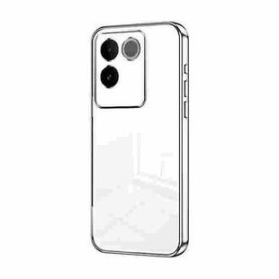 For vivo S17e / iQOO Z7 Pro Transparent Plating Fine Hole Phone Case(Silver)