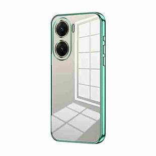 For vivo V29e Transparent Plating Fine Hole Phone Case(Green)