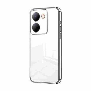For vivo Y78 China / Y36 / Y36 5G Transparent Plating Fine Hole Phone Case(Silver)