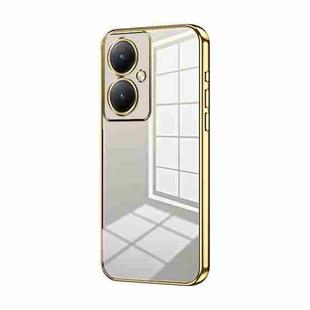 For vivo Y35M+ / Y35+ / Y27 4G Transparent Plating Fine Hole Phone Case(Gold)