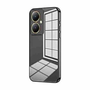 For vivo Y35M+ / Y35+ / Y27 4G Transparent Plating Fine Hole Phone Case(Black)