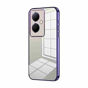 For vivo Y78+ 5G / Y78 / V29 Lite Transparent Plating Fine Hole Phone Case(Purple)